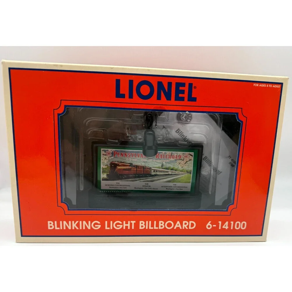 Lionel 6-14100 O Gauge Blinking Light Billboard Pennsylvania Railroad NIB